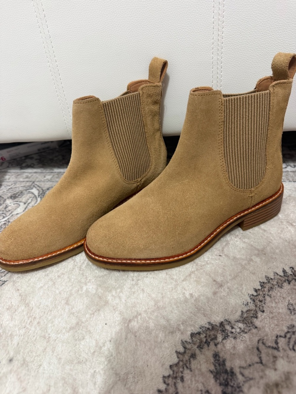 Clarks Tan Suede Chelsea Ankle Boots